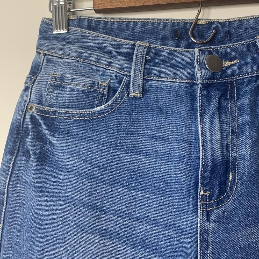 Forever 21 | Blue Denim Pearl Detail Distressed Western Bridal Wedding Jeans S - Picture 12 of 17